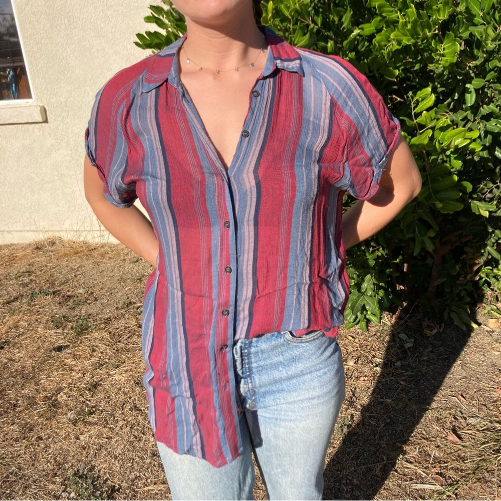 ❌SOLD❌ Striped Linen Button Up